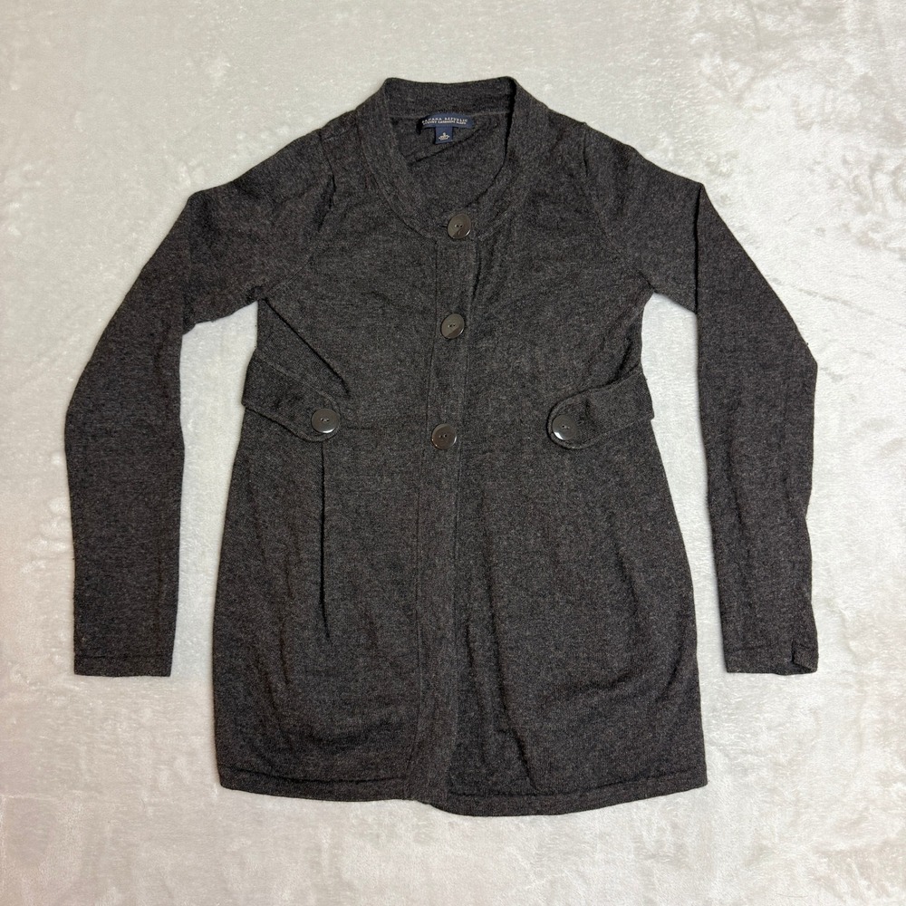 Banana Republic Luxury Cardigan Women S Dark Brown Wool Cashmere Blend Preppy
